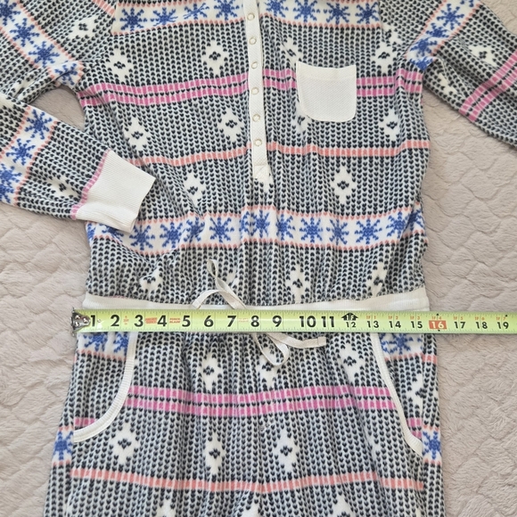 Kensie Fleece Hooded Holiday Festive Winter Pattern Onesie Pajamas, Medium - Picture 6 of 12